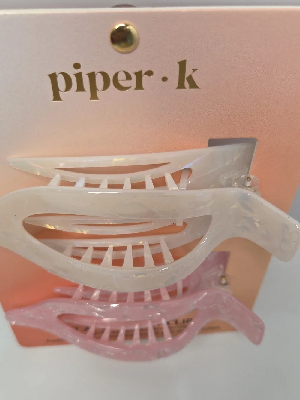 💕▪️ Piper K▪️ Piper K Pearlescent Flat Lay Hair Claw Clips Set of 2